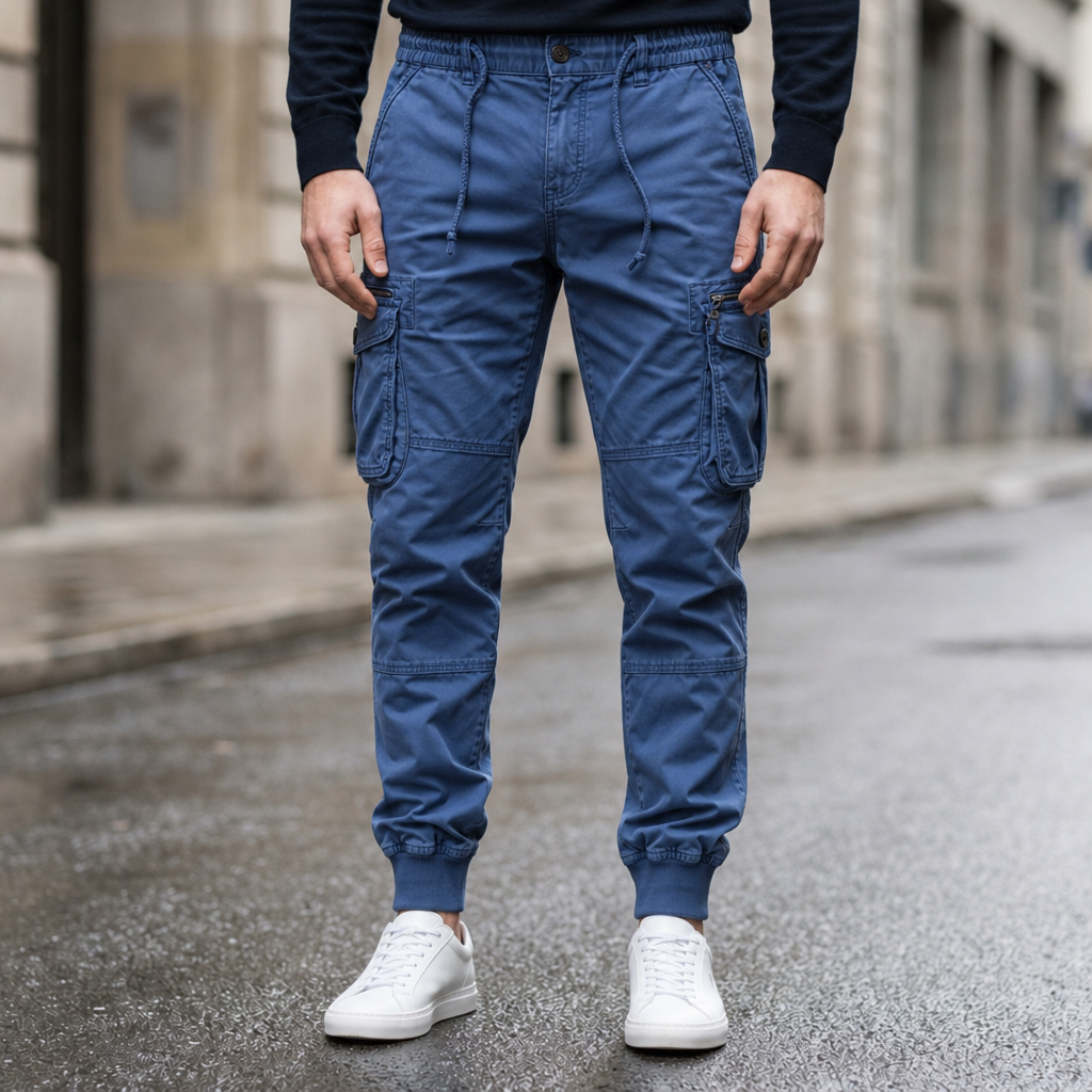 Obidos Slim Cargo Joggers in Blue