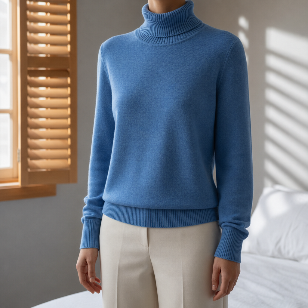 Guimaraes Cashmere Turtleneck Sweater in Blue