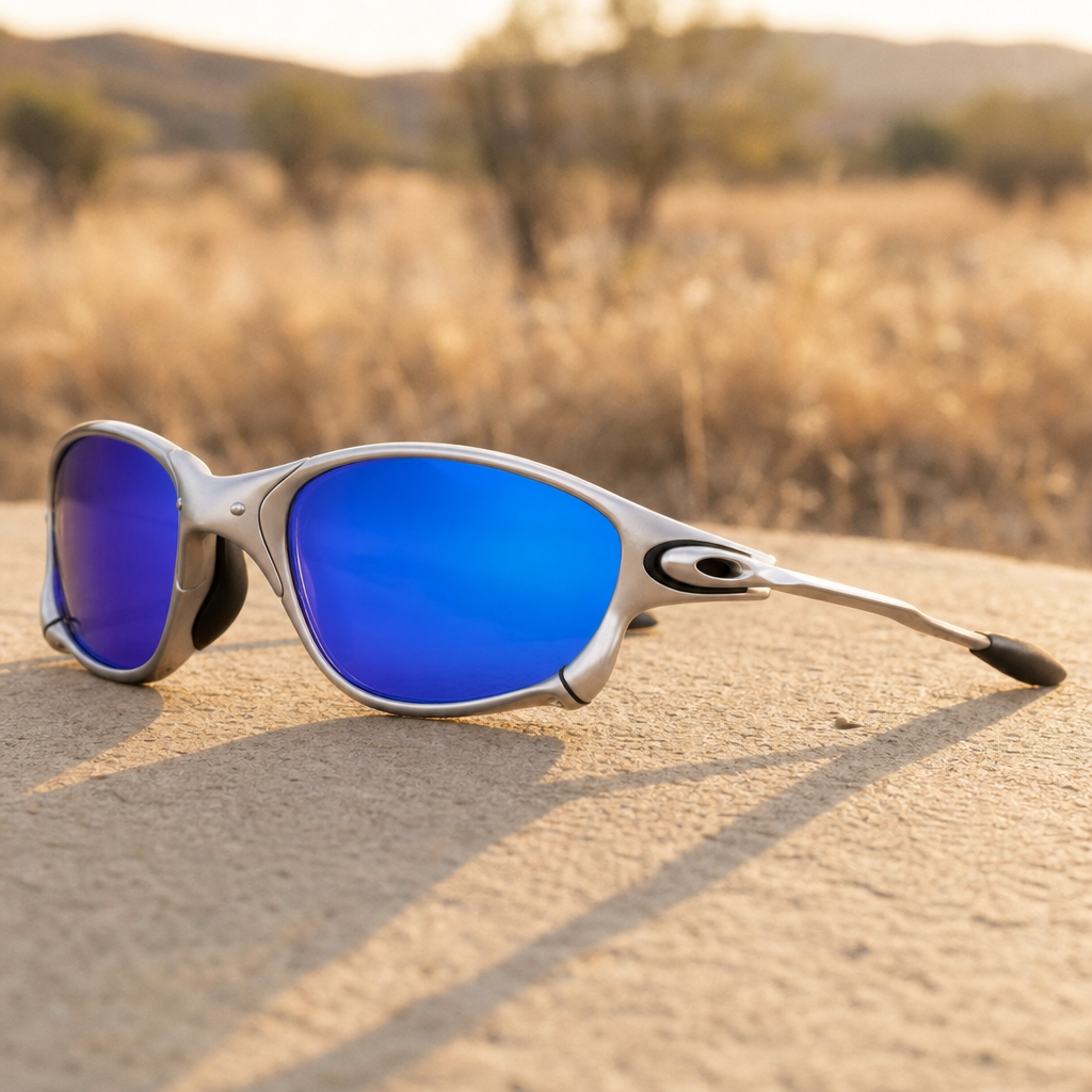 Men's Frigiliana Sunglasses in Blue & Silver