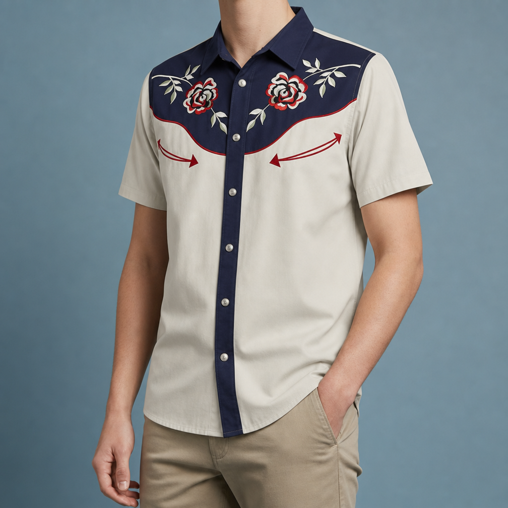 Palamos Astronaut Cowboy Western Shirt in Floral