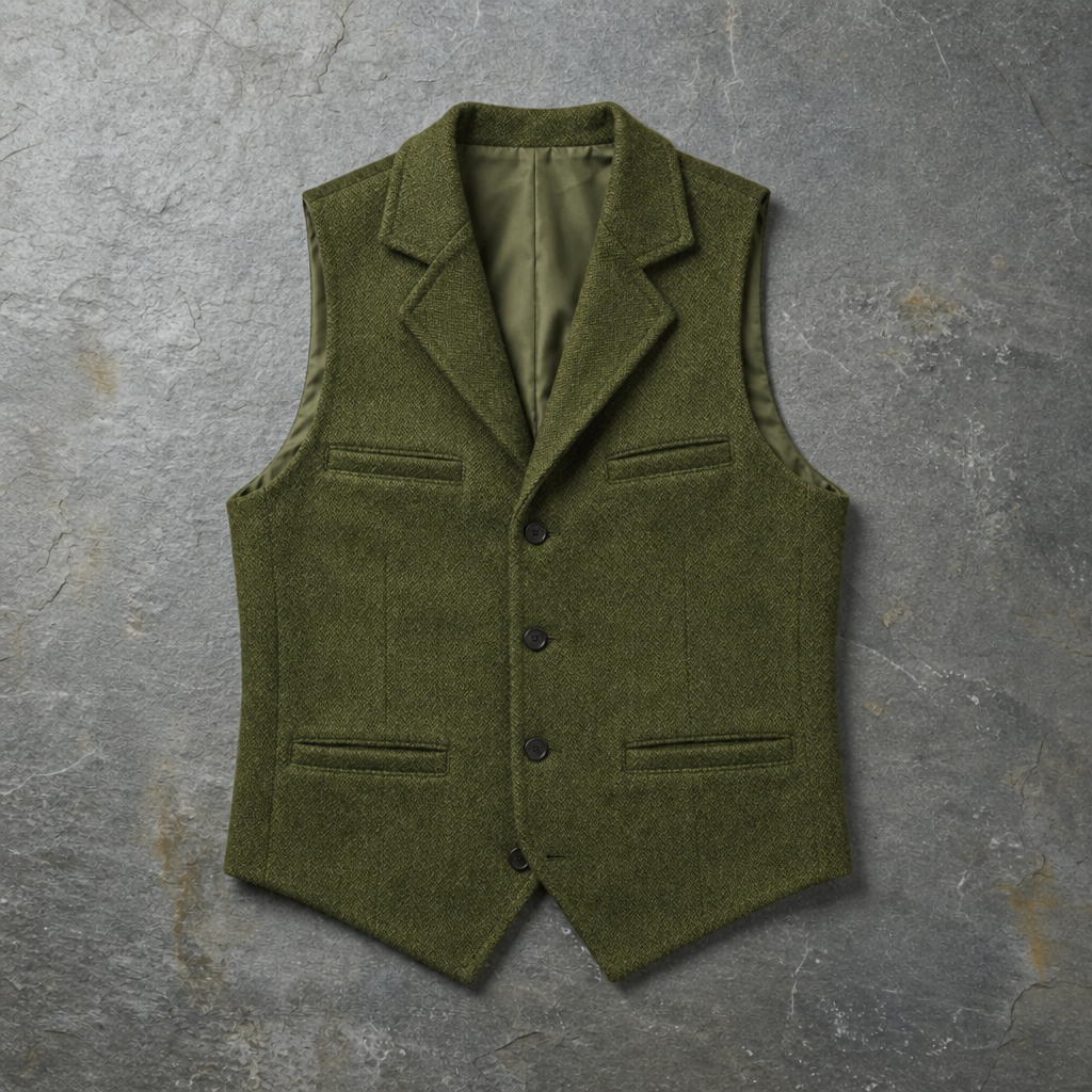 Avila Slim Fit Business Vest in Green