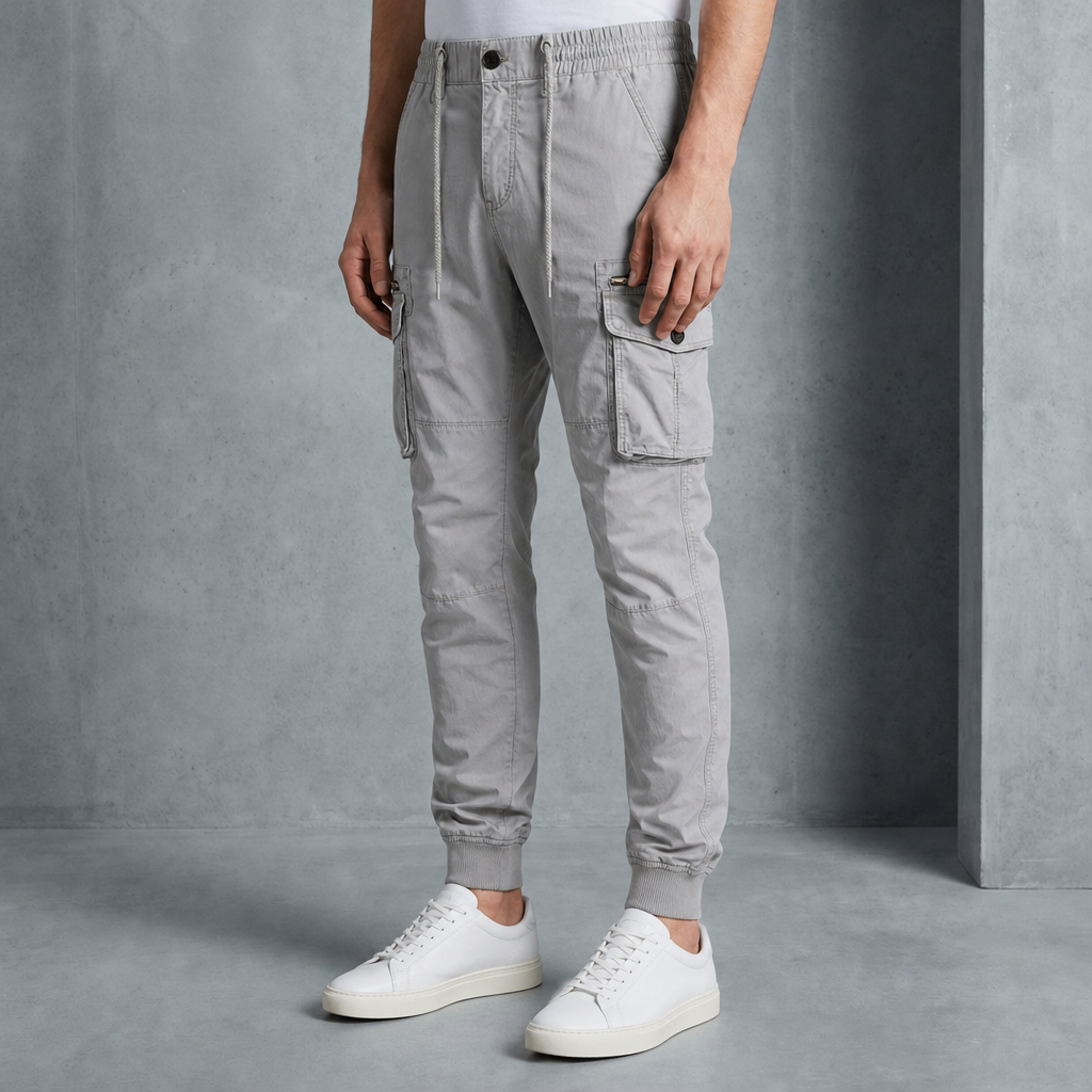 Kos Tapered Cargo Joggers in Grey