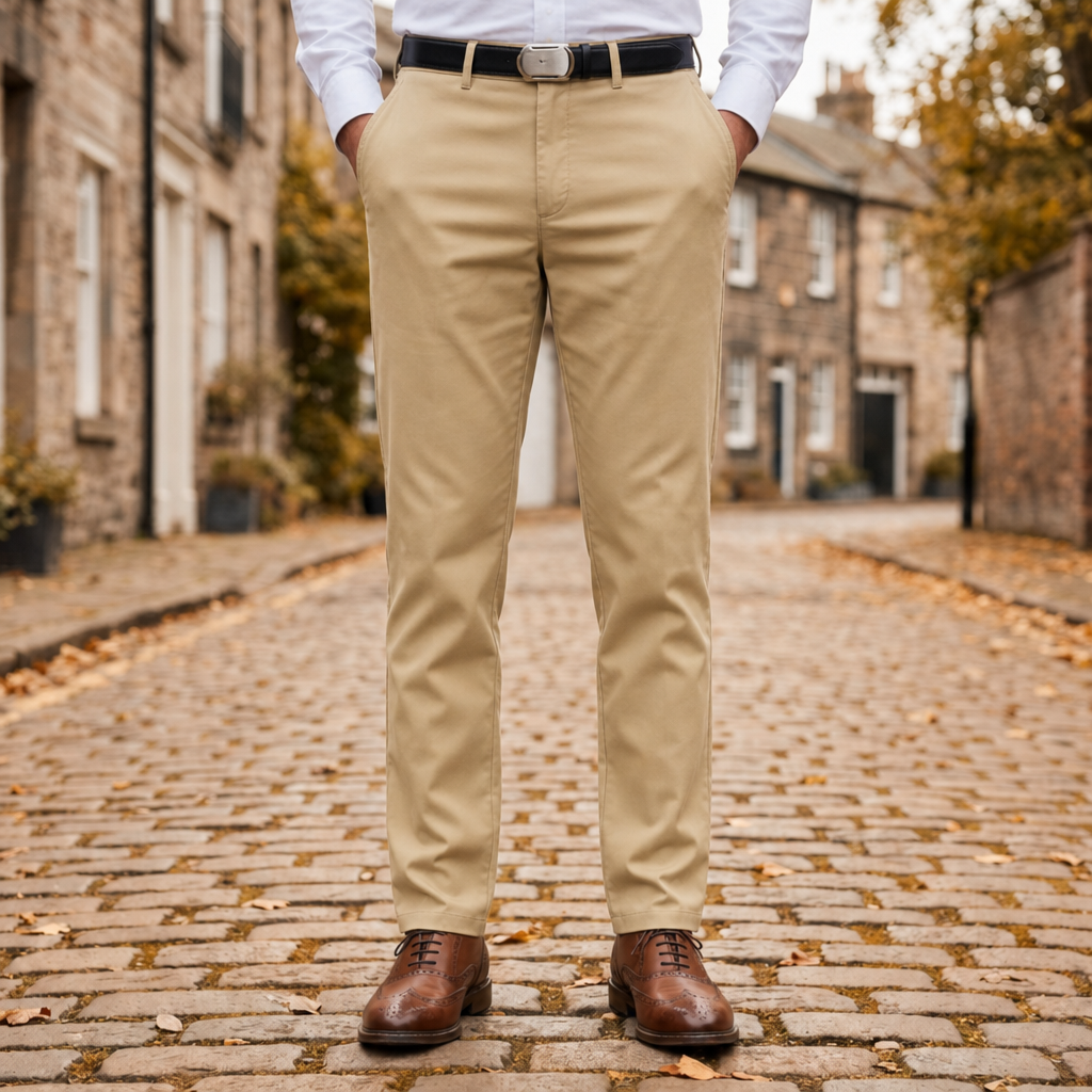 Perugia Slim Fit Dress Pants in Khaki