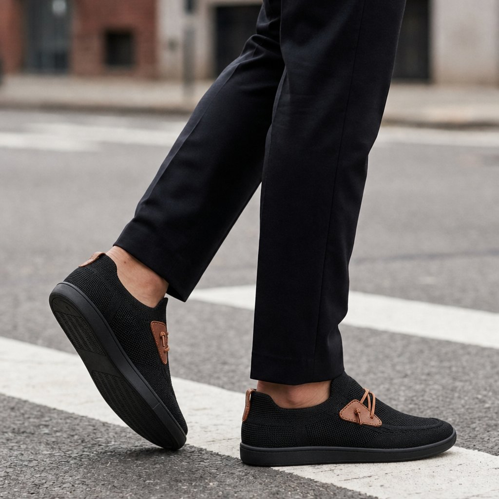 Saint Tropez Knit Mesh Slip-On Sneakers in Pure Black