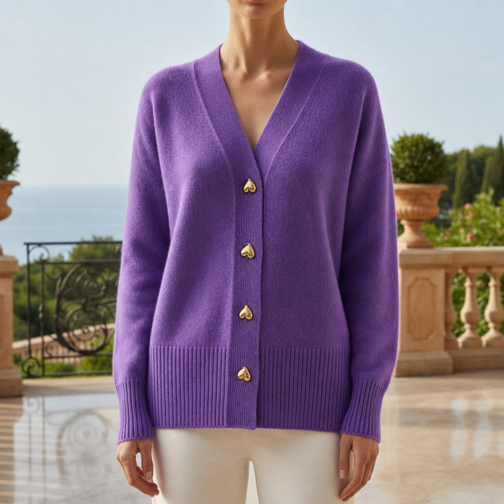 Yiota Warm Cardigan in Purple