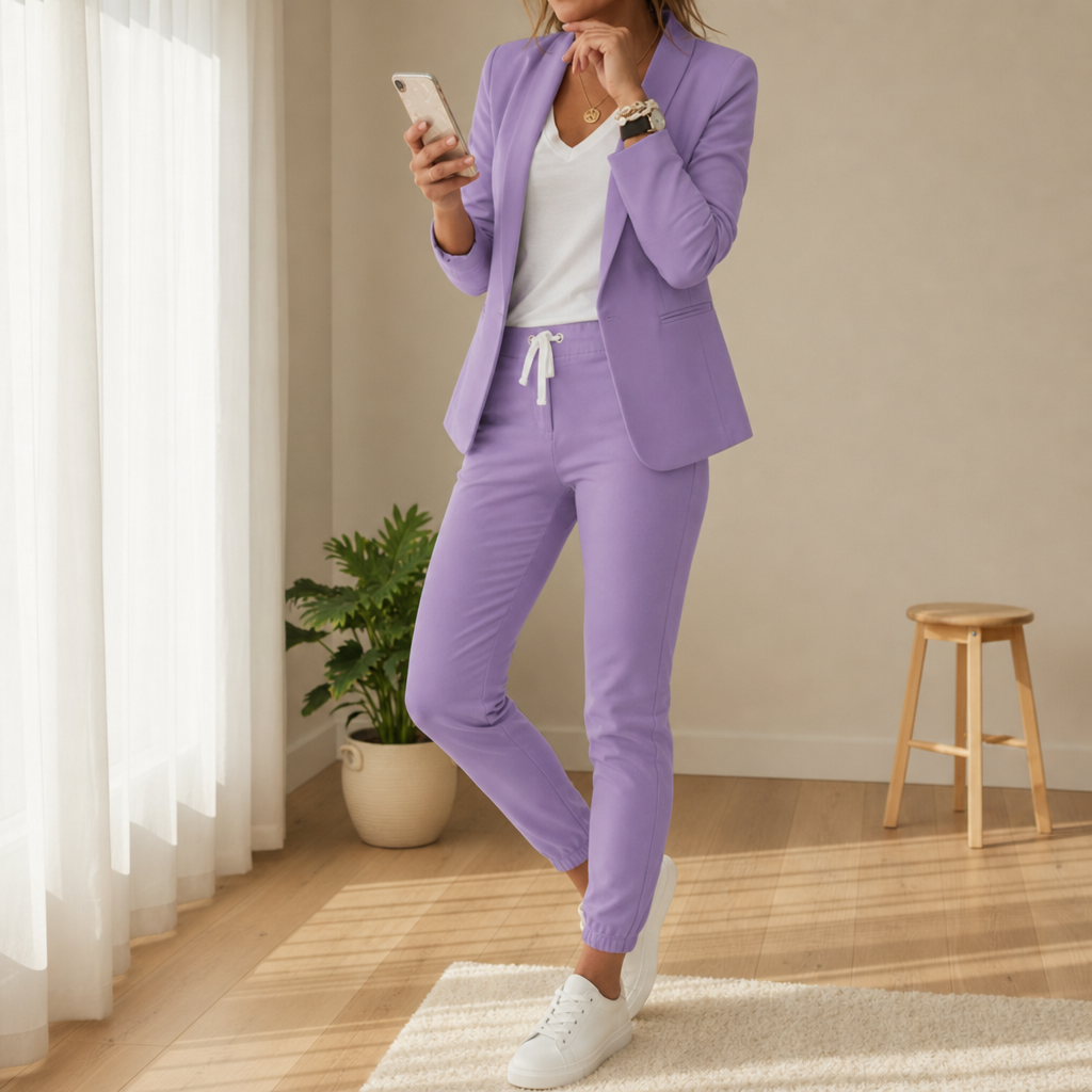 Grasse Blazer Jogger Set in Purple