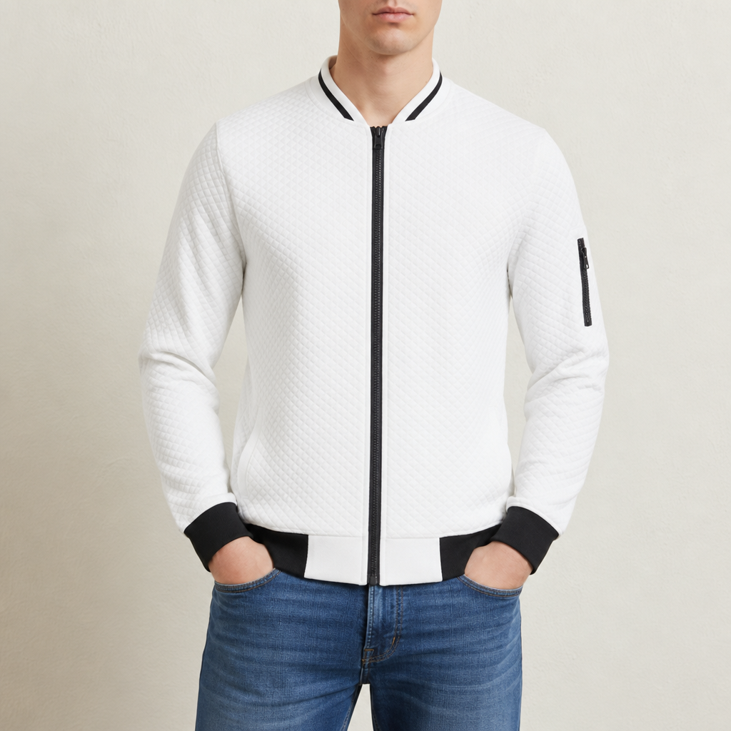 Maigellos Plain Hoodie Cardigan in White