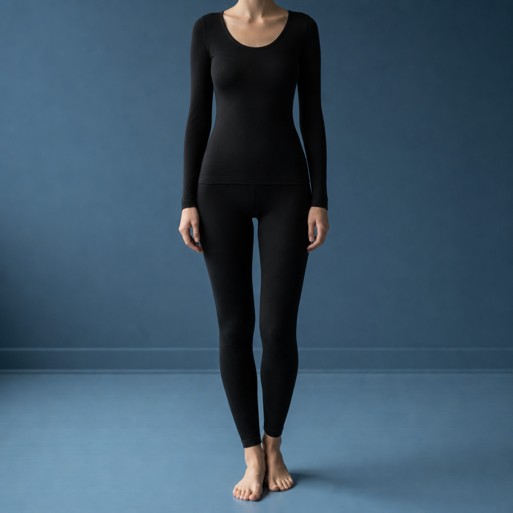 Larnaca Seamless Thermal Set in Black