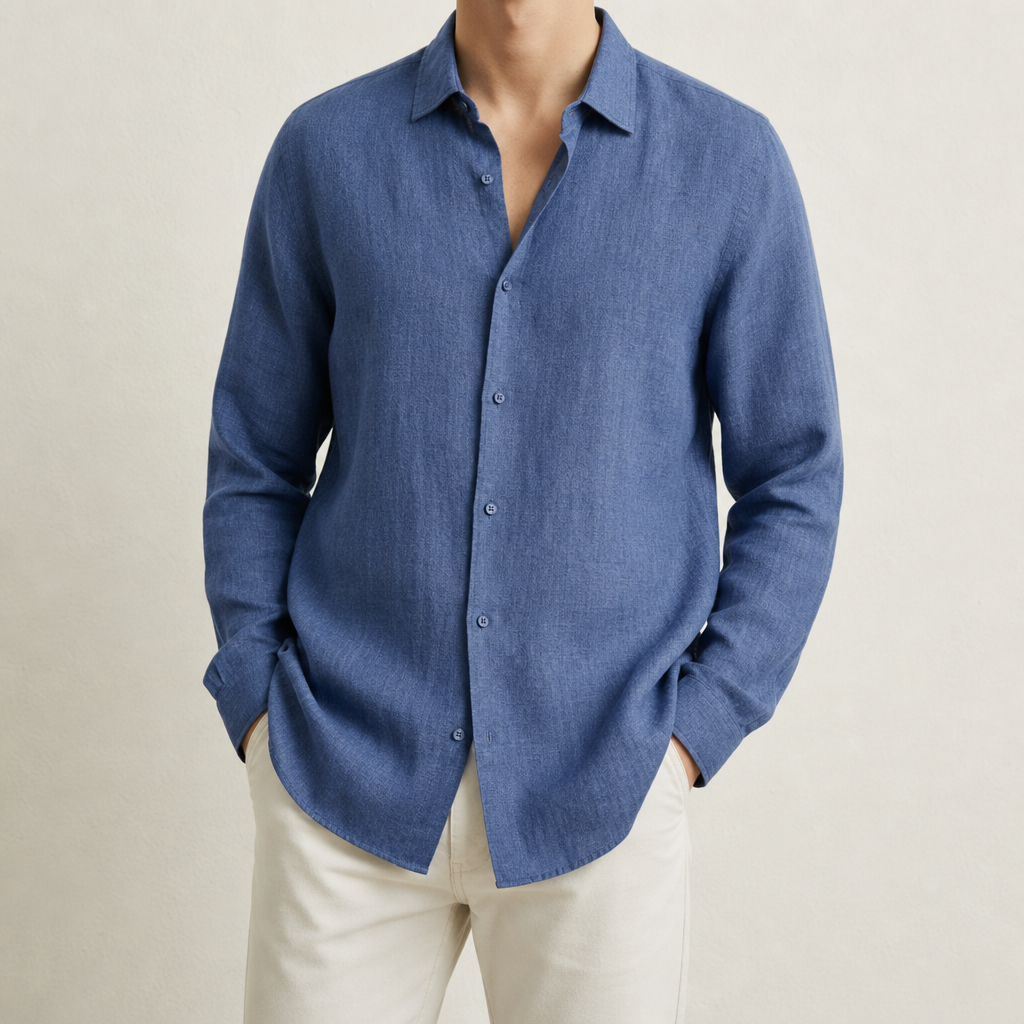 Napoli Long Sleeve Shirt in Blue