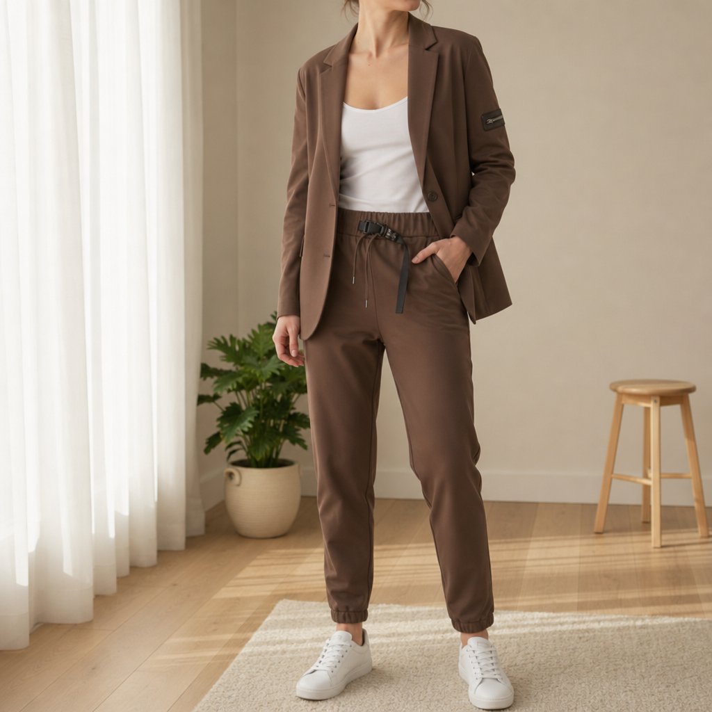 Rapallo Blazer Jogger Co-ord Set in Brown