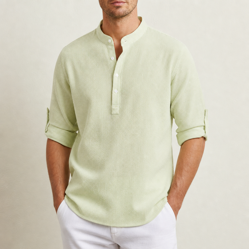 Milan Henley Shirt in Light Green