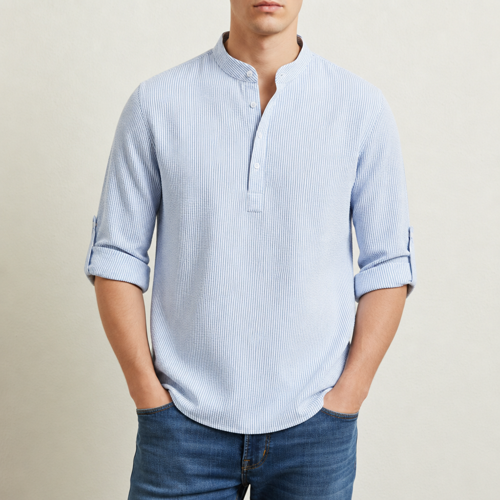 Milan Henley Shirt in Blue