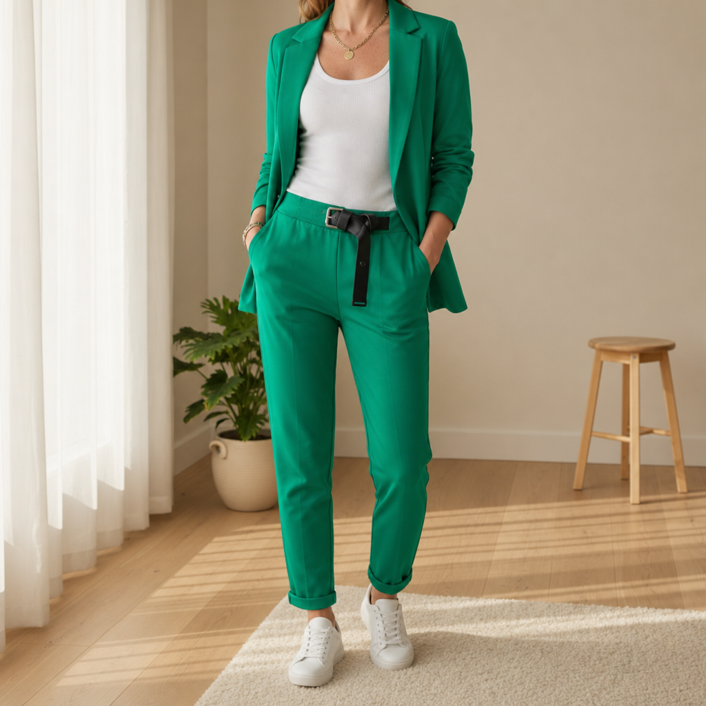 Rapallo Blazer Jogger Co-ord Set in Green