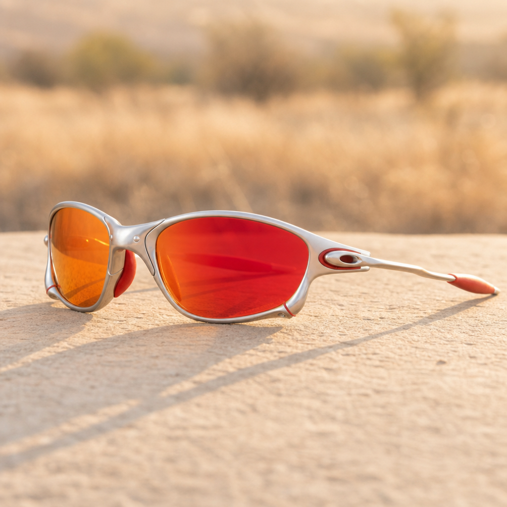 Men's Frigiliana Sunglasses in Orange & Silver
