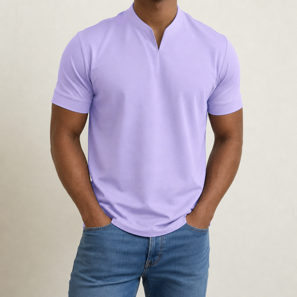 Carcassonne Slim Fit V-Neck Tee in Purple
