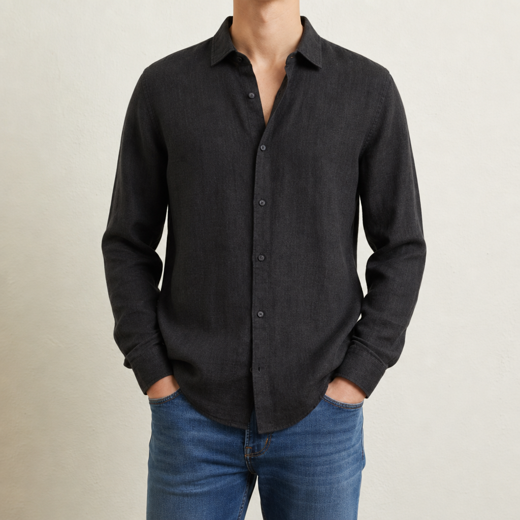 Napoli Long Sleeve Shirt in Black