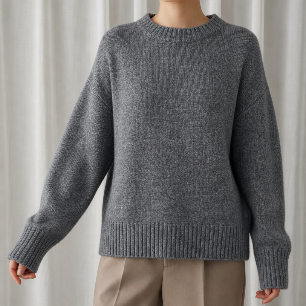 Biot Soft Mock Neck Sweater in Dark Grey