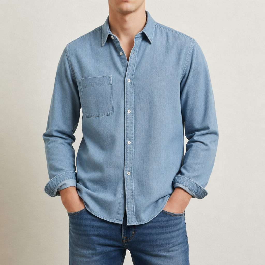 Andreas Long Sleeve Shirt in Sky Blue